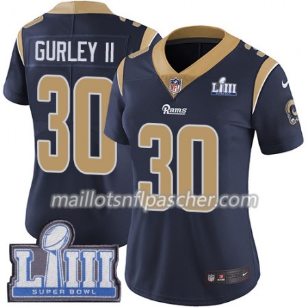 Maillot Los Angeles Rams Todd Gurley II 30 Nike Bleu 2019 Super Bowl LIII - Femme